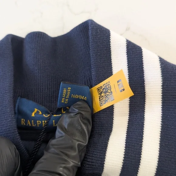 POLO RALPH LAUREN US Open Baseball Jacket Navy White Womens S NWT $298 Varsity - Picture 8 of 17